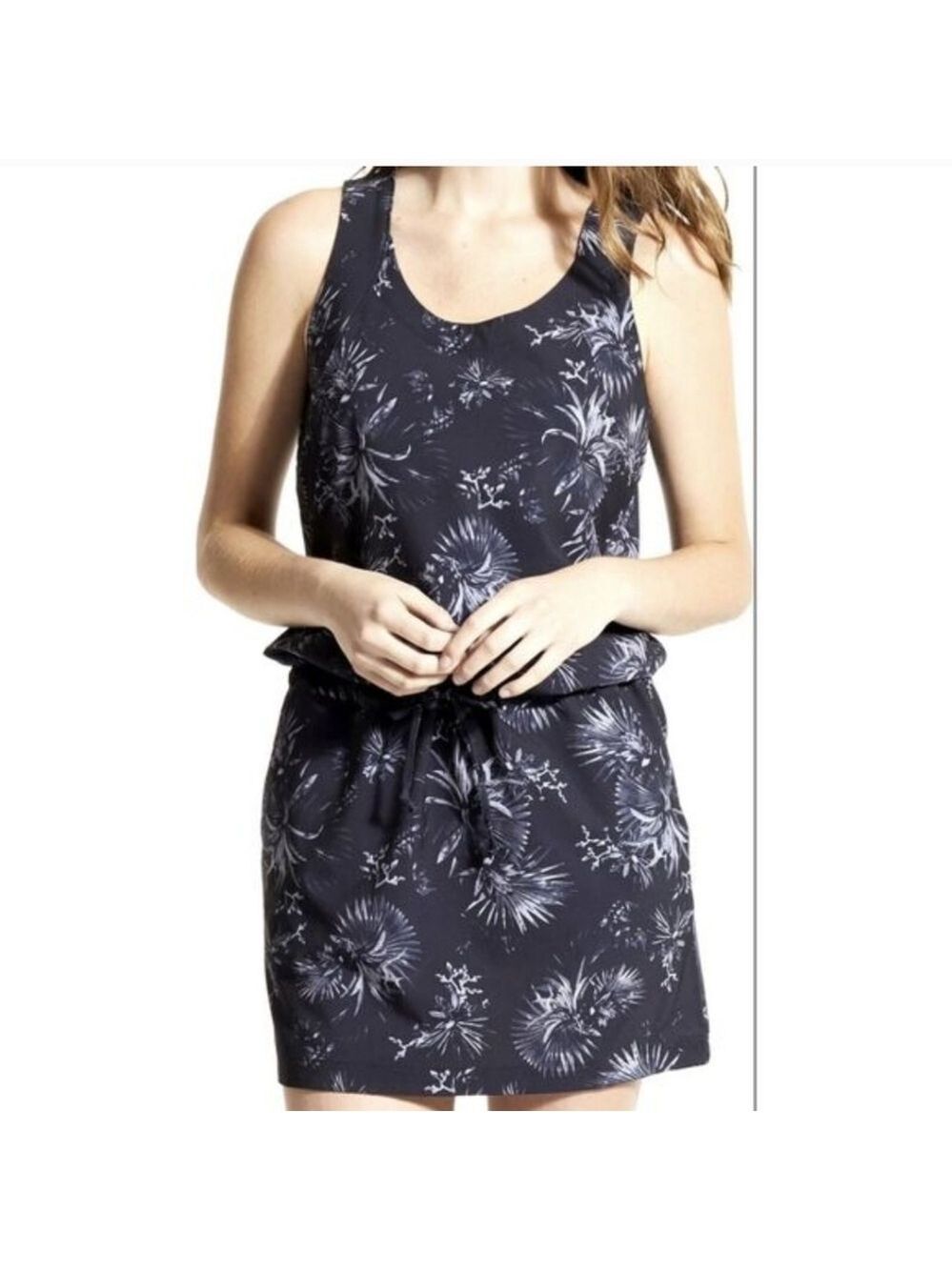 Fig Black Floral Sleeveless Jumper Women's Size Small